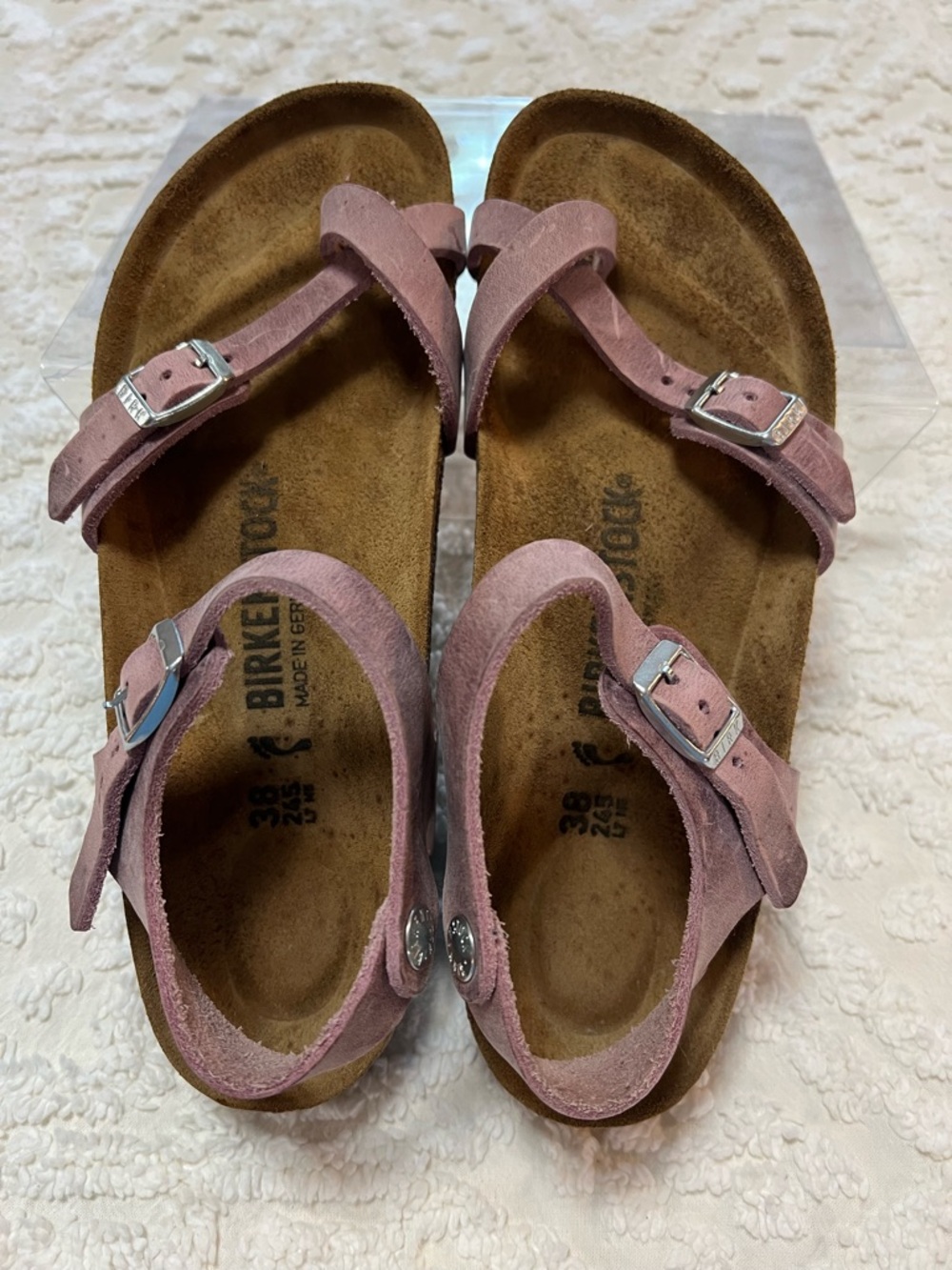 Birkenstock Dusty Pink Suede T-Strap Sandals